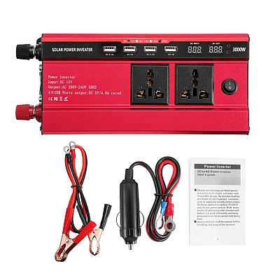 Invertor de Tensiune XUYUAN 12V-220V 2000W Negru Invertor de Tensiune XUYUAN 12V-220V 2000W Negru