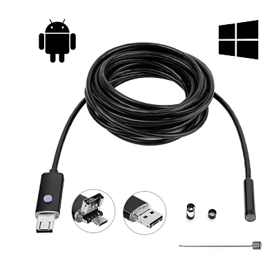 Endoscop PC cablu 5 metri Camera waterproof Universala Slim pentru Inspectie Auto Endoscop PC cablu 5 metri Camera waterproof Universala Slim pentru Inspectie Auto