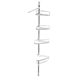 Etajera colt pentru baie si dus, 4 rafturi montare pe colt / Etajera telescopica 100-260 cm