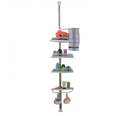 Etajera colt pentru baie si dus, 4 rafturi montare pe colt / Etajera telescopica 100-260 cm Etajera colt pentru baie si dus, 4 rafturi montare pe colt / Etajera telescopica 100-260 cm