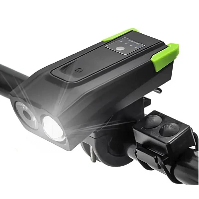Far LED pentru bicicleta sau trotineta 10W cu claxon bk-1718 Far LED pentru bicicleta sau trotineta 10W cu claxon bk-1718