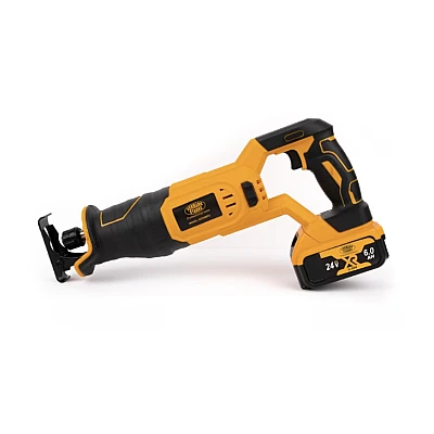 Fierastrau sabie cu 2 acumulatori 24V 5Ah 3300rpm Galben Fierastrau sabie cu 2 acumulatori 24V 5Ah 3300rpm Galben