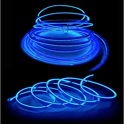 Fir neon ALBASTRU lumina ambientala auto USB 5 METRI