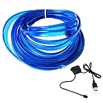 Fir neon ALBASTRU lumina ambientala auto USB 5 METRI