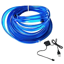 Fir neon ALBASTRU lumina ambientala auto USB 5 METRI