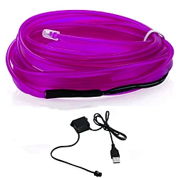Fir neon MOV lumina ambientala auto USB 5 METRI