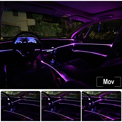 Fir neon MOV lumina ambientala auto USB 5 METRI