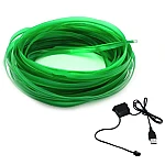 Fir neon VERDE lumina ambientala auto USB 5 METRI