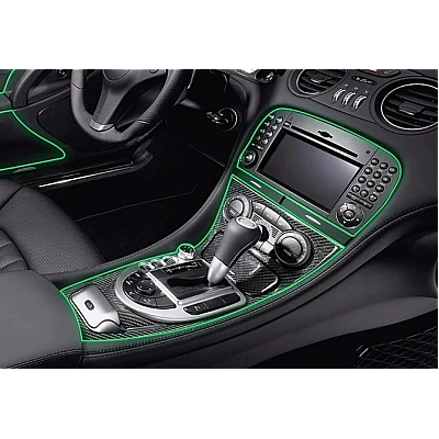 Fir neon VERDE lumina ambientala auto USB 5 METRI
