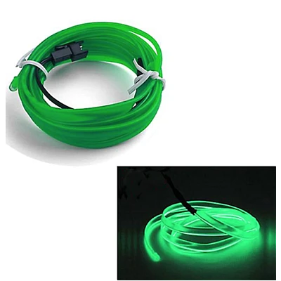 Fir neon VERDE lumina ambientala auto USB 5 METRI