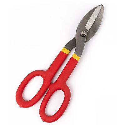 Foarfeca pentru tabla, maner cauciucat, rosu Foarfeca pentru tabla maner cauciucat rosu