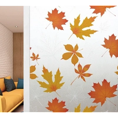 Folie autoadeziva pentru geam frunze aramii 45 x 500 cm Folie autoadeziva pentru geam frunze aramii 45 x 500 cm