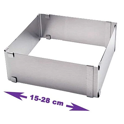 Forma PATRATA reglabila pentru tort 15-28 CM Forma PATRATA reglabila pentru tort 15-28 CM