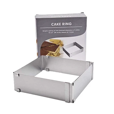 Forma PATRATA reglabila pentru tort 15-28 CM Forma PATRATA reglabila pentru tort 15-28 CM