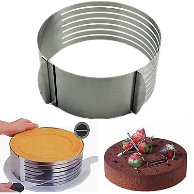 Formă de tort rotundă din Inox reglabilă (24-30cm) Formă de tort rotundă din Inox reglabilă (24-30cm)