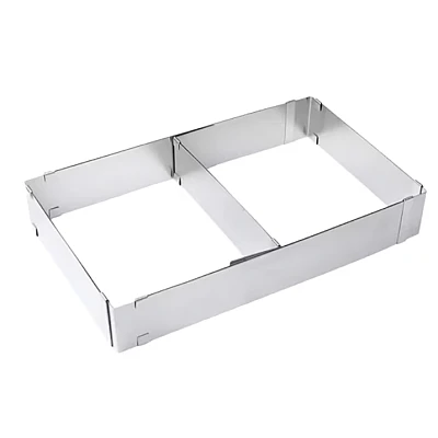Forma dreptunghiulara pentru tort reglabila de 28 - 53 cm H-8CM Forma dreptunghiulara pentru tort reglabila de 28 - 53 cm H-8CM