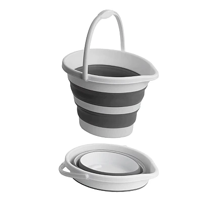 Galeata pliabila din silicon si plastic 10 L Galeata pliabila din silicon si plastic 10 L