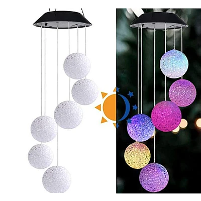 Ghirlanda solara ornamentala cu 6 globuri de cristal / Lampa solara - 6 Glob Ghirlanda solara ornamentala cu 6 globuri de cristal / Lampa solara - 6 Glob