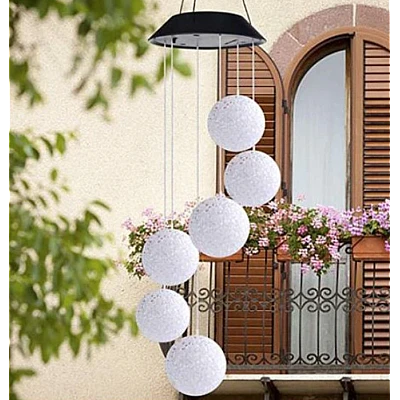 Ghirlanda solara ornamentala cu 6 globuri de cristal / Lampa solara - 6 Glob Ghirlanda solara ornamentala cu 6 globuri de cristal / Lampa solara - 6 Glob