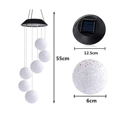 Ghirlanda solara ornamentala cu 6 globuri de cristal / Lampa solara - 6 Glob Ghirlanda solara ornamentala cu 6 globuri de cristal / Lampa solara - 6 Glob