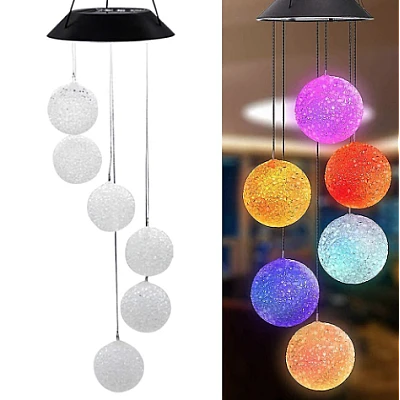 Ghirlanda solara ornamentala cu 6 globuri de cristal / Lampa solara - 6 Glob Ghirlanda solara ornamentala cu 6 globuri de cristal / Lampa solara - 6 Glob