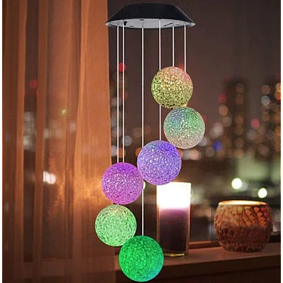 Ghirlanda solara ornamentala cu 6 globuri de cristal / Lampa solara - 6 Glob Ghirlanda solara ornamentala cu 6 globuri de cristal / Lampa solara - 6 Glob