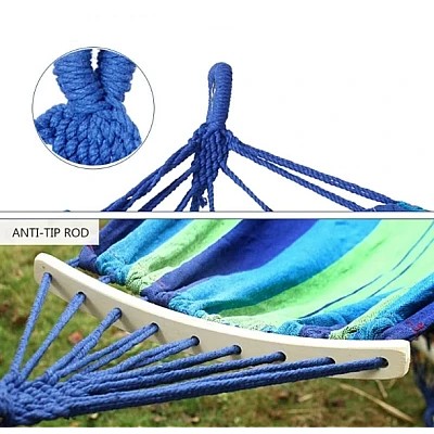 Hamac VERDE cu bara de lemn  80x200 din bumbac