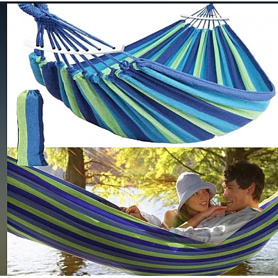 Hamac VERDE cu bara de lemn  80x200 din bumbac