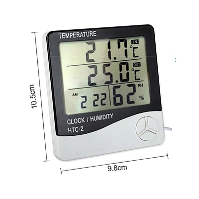Higrometru HTC-1 cu Termometru De Camera si Ceas cu Ecran LCD Higrometru HTC-1 cu Termometru De Camera si Ceas cu Ecran LCD