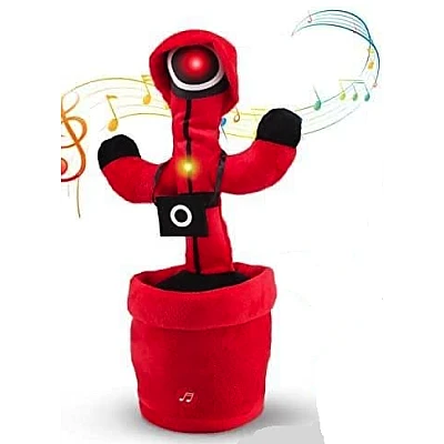Jucarie interactiva tip cactus model Squid Game cu LED-uri Dansator Vorbitor Imita ROSU Jucarie interactiva tip cactus model Squid Game cu LED-uri Dansator Vorbitor Imita ROSU