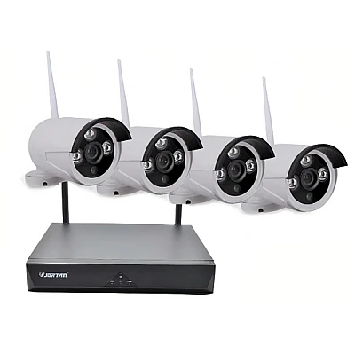 KIT de supraveghere Wireless JORTAN 4 camere HDMI Infrarosu Vizualizare pe Telefon KIT de supraveghere Wireless JORTAN 4 camere HDMI Infrarosu Vizualizare pe Telefon
