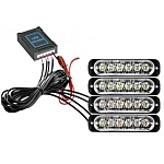 Kit 4 lumini stroboscop 7 functii 12V Galben