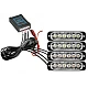 Kit 4 lumini stroboscop 7 functii 12V Galben