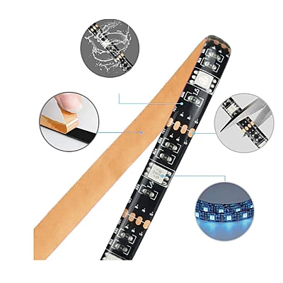 Kit Banda RGB LED TV modulara 4 prinderi cu Bluetooth 021AB