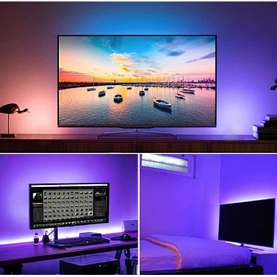 Kit Banda RGB LED TV modulara 4 prinderi cu Bluetooth 021AB