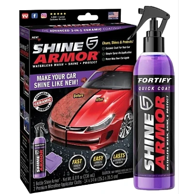 Kit Ceara Lichida Ceramica Efect Hidrofob 236ml SHINE ARMOR Kit Ceara Lichida Ceramica Efect Hidrofob 236ml SHINE ARMOR