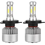 Kit becuri led auto COB S2 H4 2 buc/set 8000Lumeni temperatura 6000K/Alb putere 72W