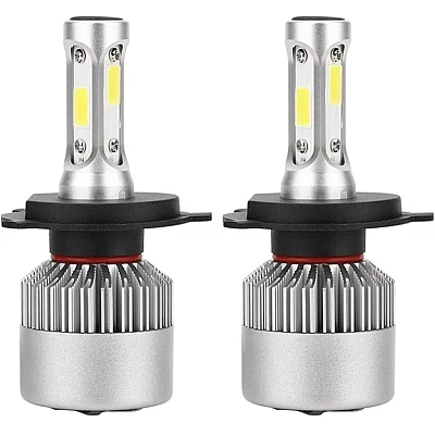 Kit becuri led auto COB S2 H4 2 buc/set 8000Lumeni temperatura 6000K/Alb putere 72W Kit becuri led auto COB S2 H4 2 buc/set 8000Lumeni temperatura 6000K/Alb putere 72W