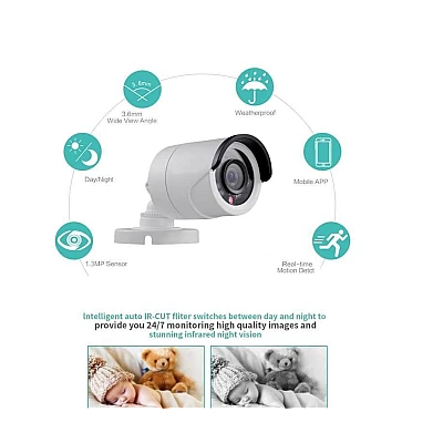 Kit de supraveghere JORTAN cu 8 camere CCTV AHD 1080P Kit de supraveghere JORTAN cu 8 camere CCTV AHD 1080P