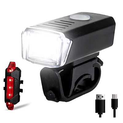 Kit lampa fata si spate bicicleta HY025 Kit lampa fata si spate bicicleta HY025
