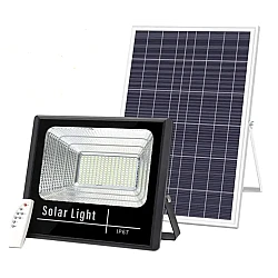 KIT Proiector 100w LED DIMABIL JORTAN cu Panou Solar INDIVIDUAL si Telecomanda