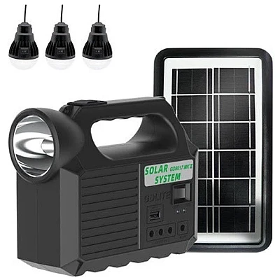 Kit solar GD-8017 MUSIC portabil cu 3 becuri XL Kit solar GD-8017 MUSIC portabil cu 3 becuri XL