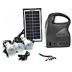 Kit solar GDLITE GD-7 PREMIUM 3 becuri, lanterna inclusa + usb incarcare XL