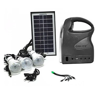 Kit solar GDLITE GD-7 PREMIUM 3 becuri, lanterna inclusa + usb incarcare XL Kit solar GDLITE GD-7 PREMIUM 3 becuri, lanterna inclusa + usb incarcare XL