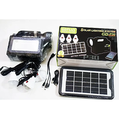 Kit solar GDPlus GD-P30 cu 3 becuri Kit solar GDPlus GD-P30 cu 3 becuri
