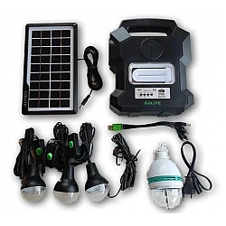 Kit solar portabil Gdlite GD-1000A USB bluetooth radio FM MP3 4 becuri incluse XL