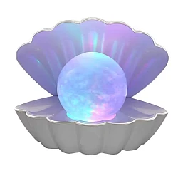 Lampa De Veghe In Forma de Scoica Cu Perla In Interior 8 Culori LED