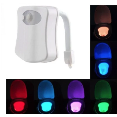 Lampa LED RGB pentru toaleta cu 8 culori senzor miscare