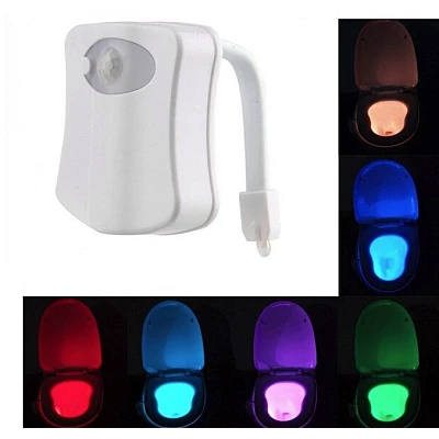 Lampa LED RGB pentru toaleta cu 8 culori senzor miscare Lampa LED RGB pentru toaleta cu 8 culori senzor miscare