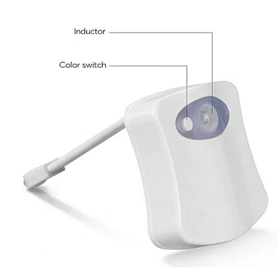 Lampa LED RGB pentru toaleta cu 8 culori senzor miscare Lampa LED RGB pentru toaleta cu 8 culori senzor miscare